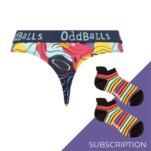 Women's Patterned Thong Subscription - 6 Month Prepaid (Free Socks + Free Delivery!)