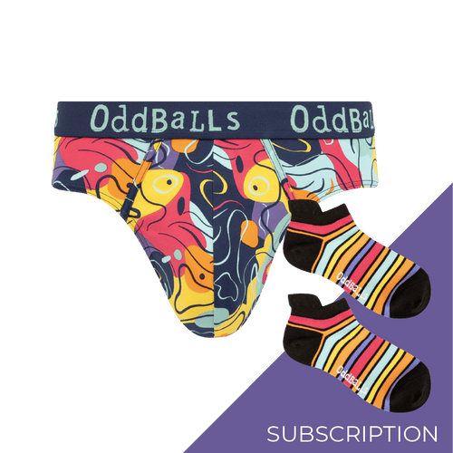 Men's Patterned Cotton Briefs Subscription - 6 Months Prepaid (Free Socks + Free Delivery!)