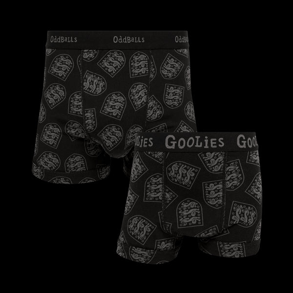 England FA Black - Dad & Lad Boxer Shorts Bundle