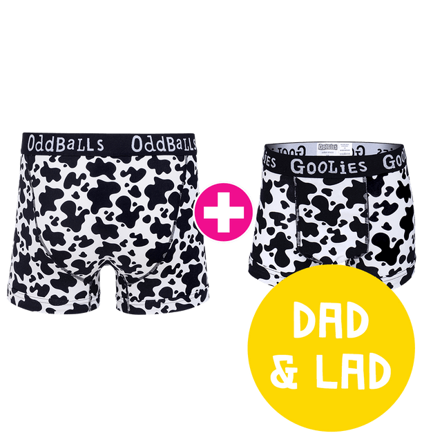 Fat Cow Dad & Lad Bundle - Mens Boxer Shorts & Kids Boxer Shorts Bundle