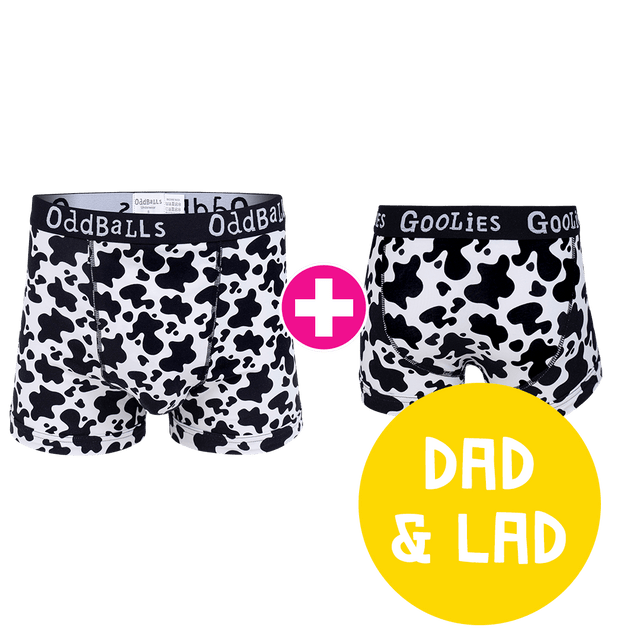Fat Cow Dad & Lad Bundle - Mens Boxer Briefs & Kids Boxer Briefs Bundle