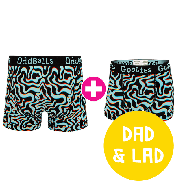 Neon Lava Dad & Lad Bundle - Mens Boxer Briefs & Kids Boxer Briefs Bundle