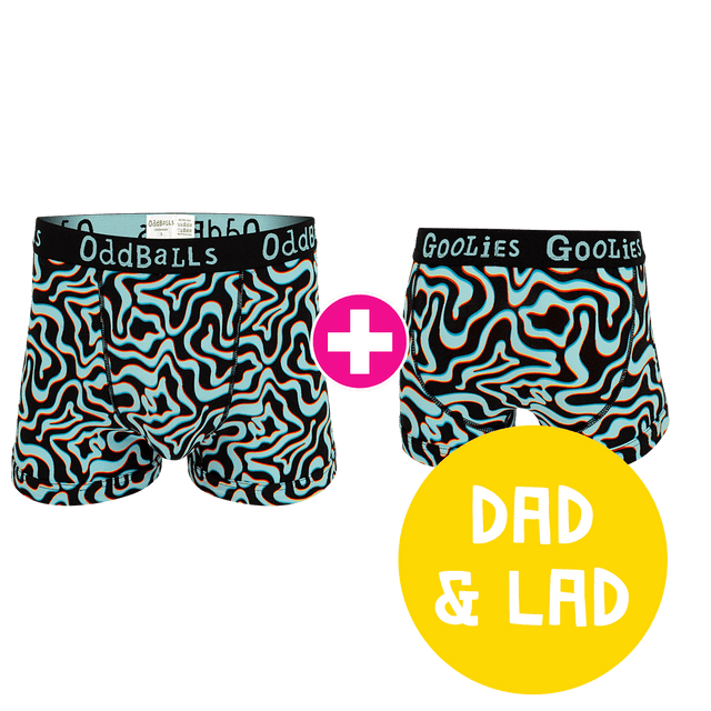 Neon Lava Dad & Lad Bundle - Mens Boxer Briefs & Kids Boxer Briefs Bundle