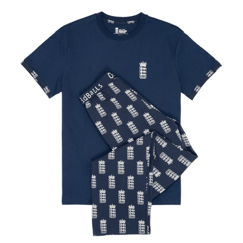 England Cricket - Men's Long Pyjamas Set (T-Shirt & Trousers)