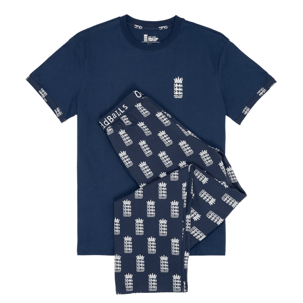 England Cricket - Men's Long Pyjamas Set (T-Shirt & Trousers)