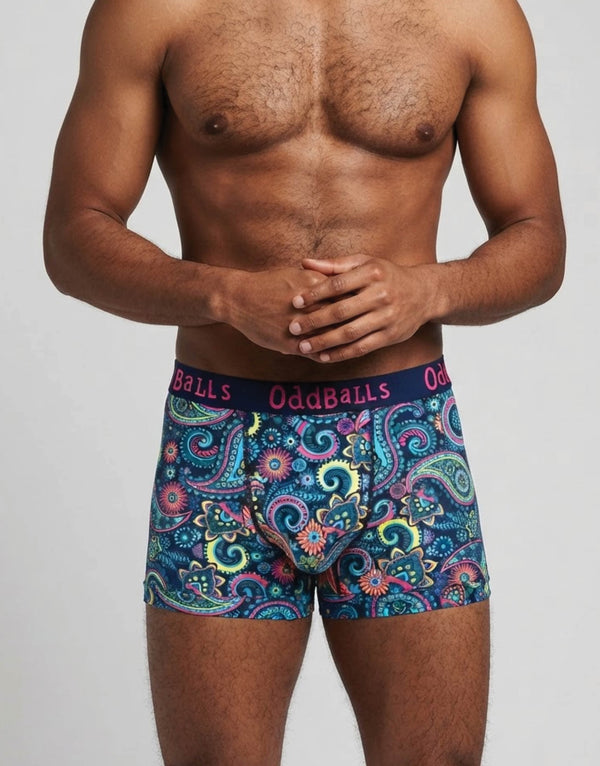 Space, tartan & paisley print cotton boxer shorts 3 pack