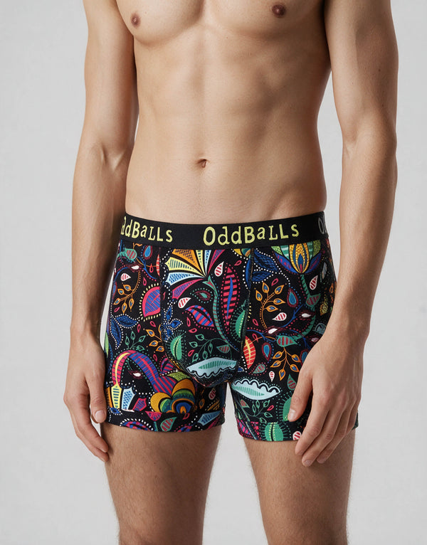 Floral & wave print cotton boxer shorts 3 pack