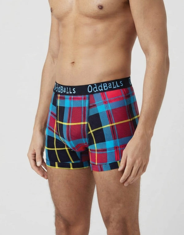 Cow, tartan & camo print cotton boxer shorts 3 pack