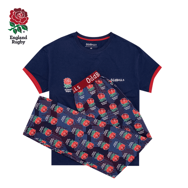 Womens Pyjamas - England Rugby - Long and T-Shirt