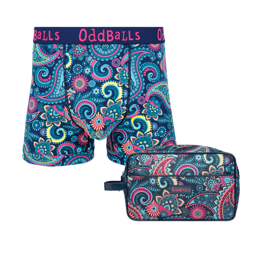 Fancy Pants Bundle - Mens Boxer Shorts & Matching Wash Bag