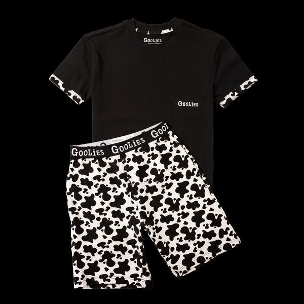 Cow Print - Kids Short Pyjamas Set (T-Shirt & Shorts)