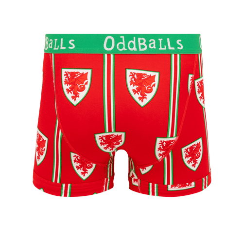 FA Wales Red & Green - Mens Cotton Boxer Shorts