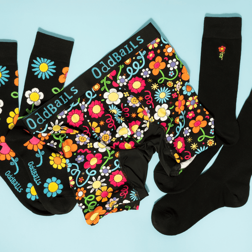 Petal Power Bundle - Mens Bamboo Boxer Shorts & Matching Socks