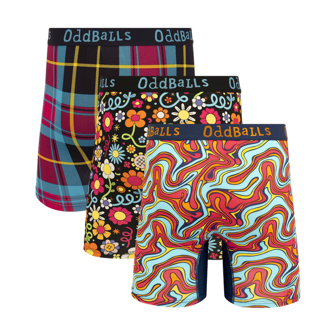 Pattern Party Bundle - Mens Bamboo Boxer Shorts 3 Pack