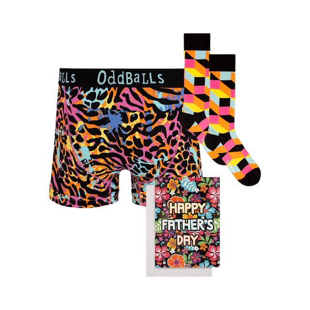 Fathers Day Bundle 5 - Men's Boxer Shorts, Socks & Card Bundle