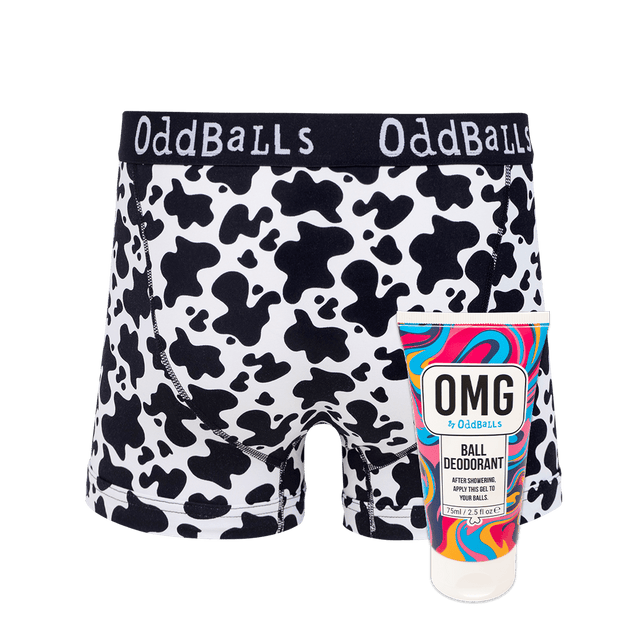 Fat Cow - Mens Boxer Shorts & Ball Deodorant Bundle