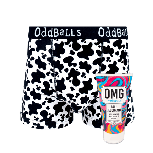 Fat Cow - Mens Boxer Shorts & Ball Deodorant Bundle
