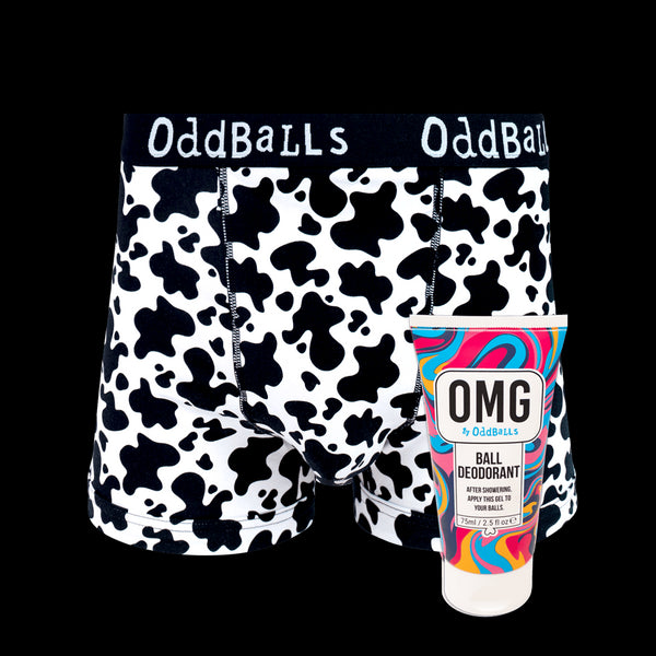 Fat Cow - Mens Boxer Shorts & Ball Deodorant Bundle