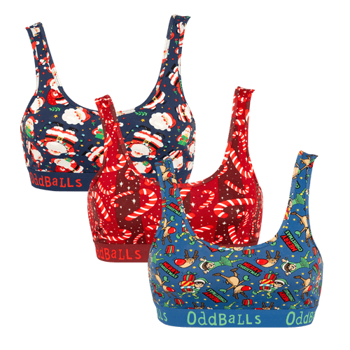 Santa's Favourites Bundle - Ladies Bralette 3 Pack