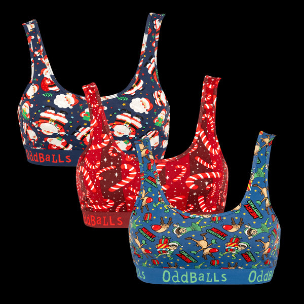 Santa's Favourites Bundle - Ladies Bralette 3 Pack
