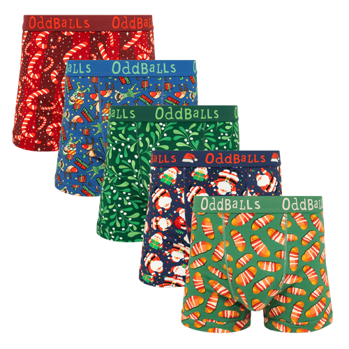 Christmas Crackers Bundle - Mens Boxer Shorts 5 Pack