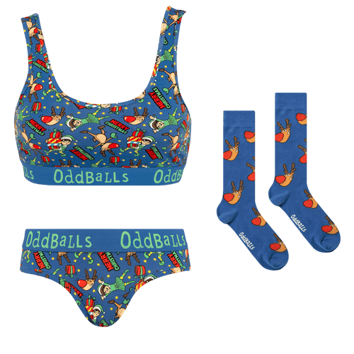 Rudolph Bundle - Womens Bralette, Briefs & Socks Bundle