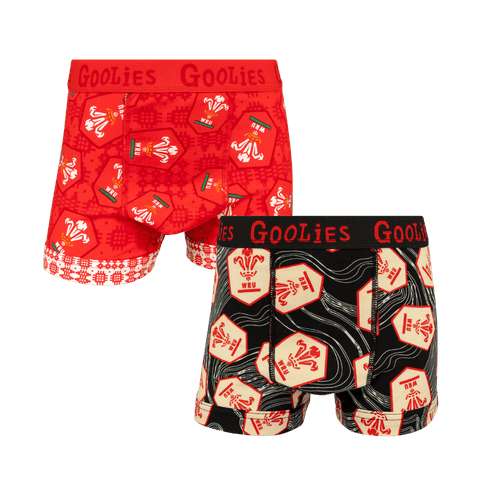 Welsh Rugby Union 25 Bundle - Kids Boxer Shorts 2 Pack Bundle