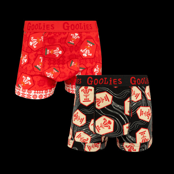 Welsh Rugby Union 25 Bundle - Kids Boxer Shorts 2 Pack Bundle
