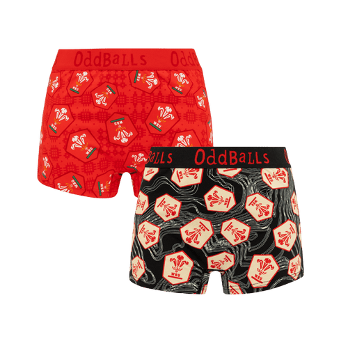 Welsh Rugby Union 25 Bundle - Ladies Boxer Shorts 2 Pack Bundle