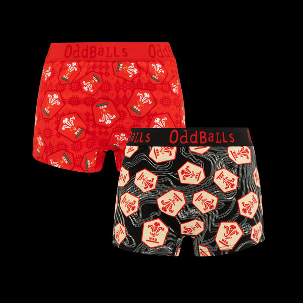 Welsh Rugby Union 25 Bundle - Ladies Boxer Shorts 2 Pack Bundle