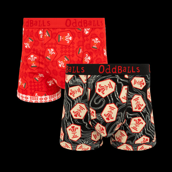 Welsh Rugby Union 25 Bundle - Mens Boxer Shorts 2 Pack