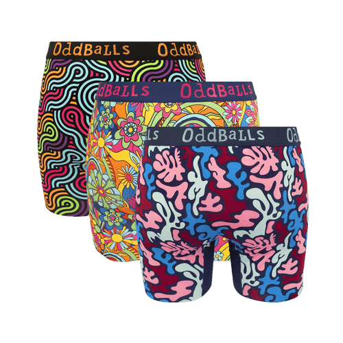 Funky Fresh Bundle - Ladies Bamboo Boxer Shorts 3 Pack Bundle
