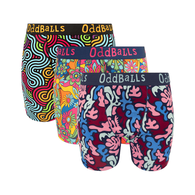 Funky Fresh Bundle - Ladies Bamboo Boxer Shorts 3 Pack Bundle