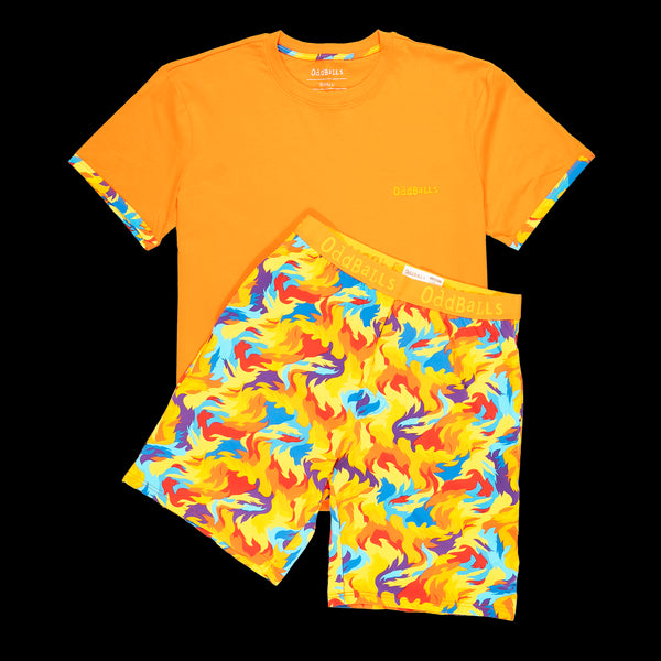 Great Balls of Fire - Men's Short Pyjamas Set (T-Shirt & Shorts)