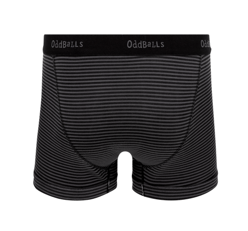 Grey & Black Stripes - Mens Cotton Boxer Shorts