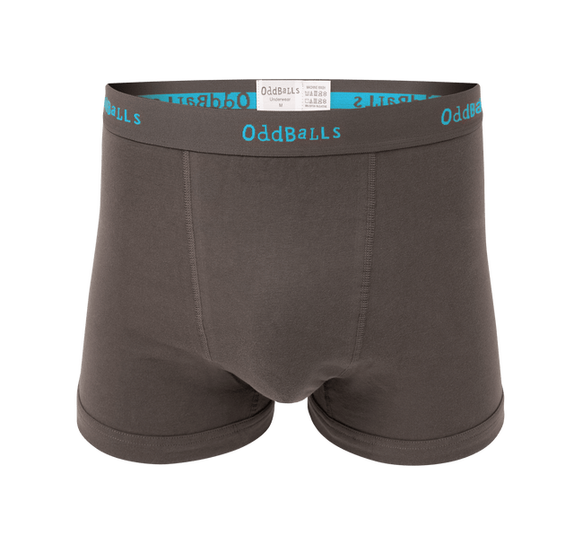 Grey/Blue - Mens Boxer Shorts