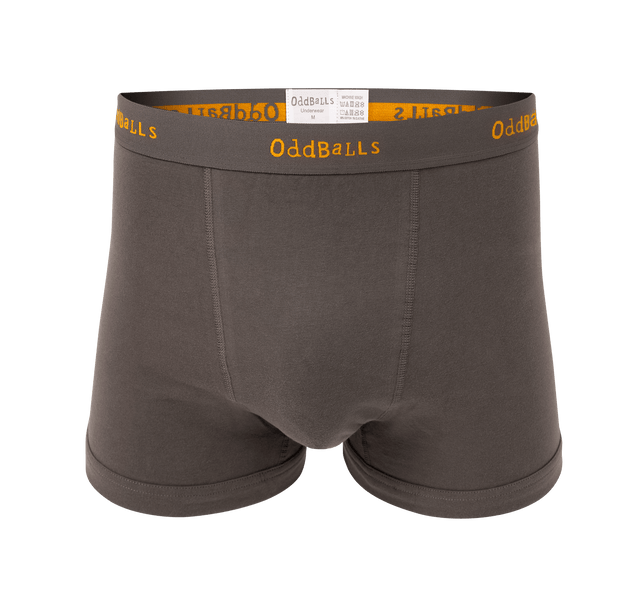 Grey/Orange - Mens Boxer Shorts