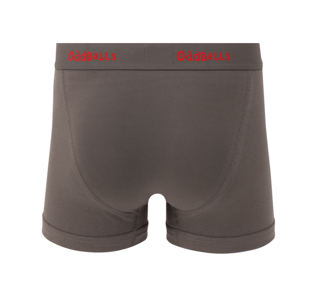 Grey/Red - Mens Boxer Shorts