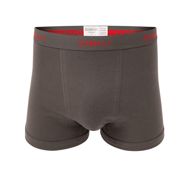 Grey/Red - Mens Boxer Briefs