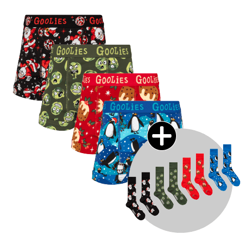 Ultimate Christmas Bundle - Kids Boxer Shorts & Matching Socks 4 Pack