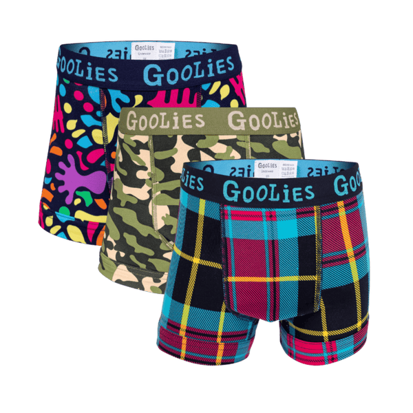 Happy Pants Bundle - Kids Cotton Boxer Shorts 3 Pack front