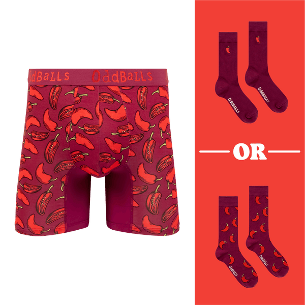 Hot Stuff Bundle - Mens Bamboo Boxer Shorts & Matching Socks