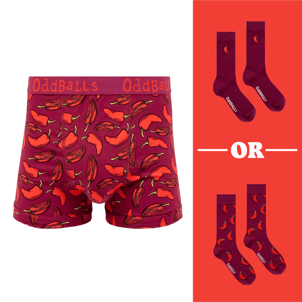 Hot Stuff Bundle - Mens Boxer Shorts & Matching Socks
