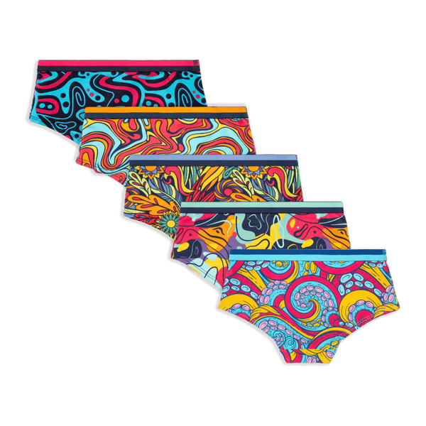 Island Time Bundle - Girls Cotton Knickers 5 Pack back