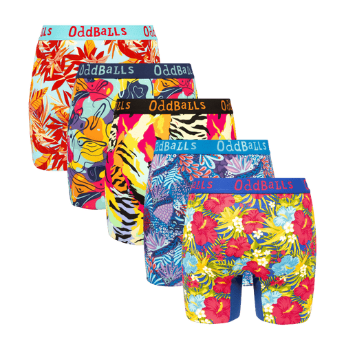 Island Time Bundle - Ladies Bamboo Boxer Shorts 5 Pack