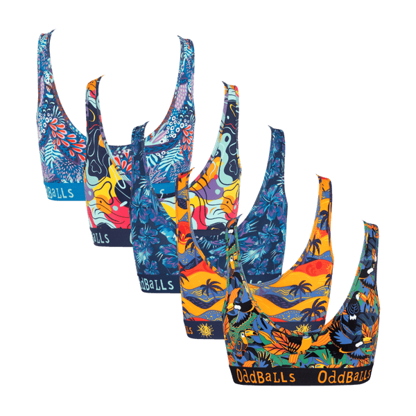 Island Time Bundle - Ladies Bralette 5 Pack back