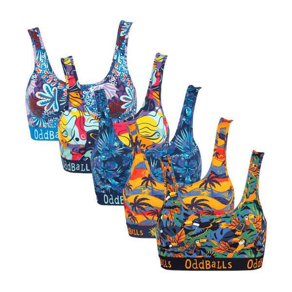 Island Time Bundle - Ladies Bralette 5 Pack front