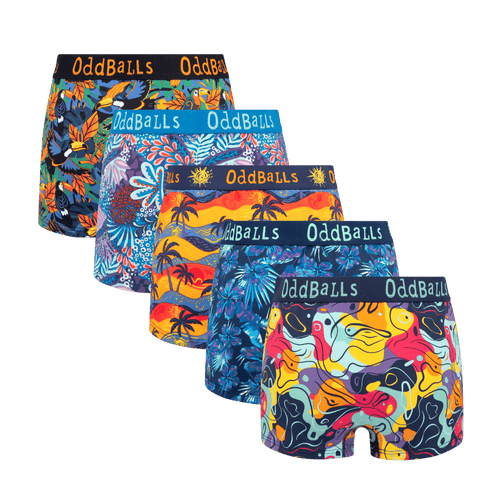 Island Time Bundle - Ladies Cotton Boxer Shorts 5 Pack