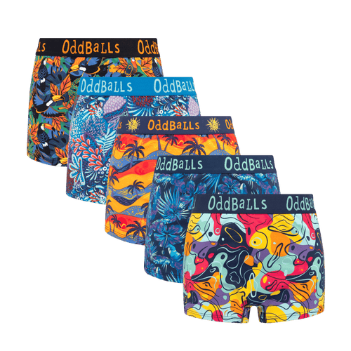 Island Time Bundle - Ladies Cotton Boxer Shorts 5 Pack