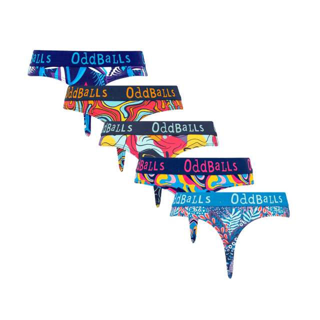 Island Time Bundle - Ladies Cotton Thong 5 Pack